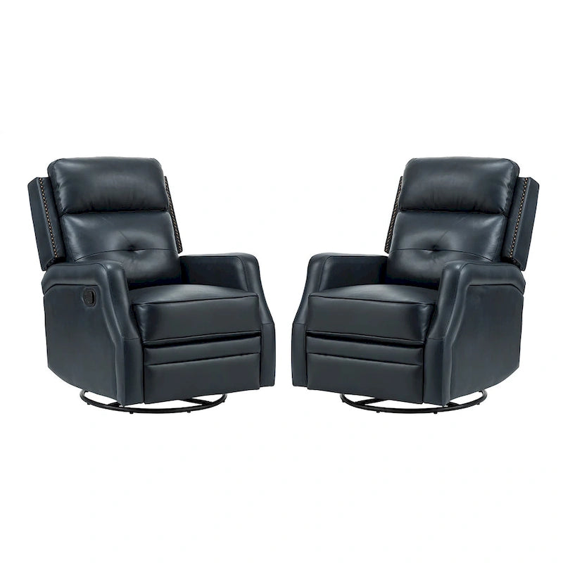 Ensemble de 2 fauteuils inclinables Beatriz pour salon avec base en métal