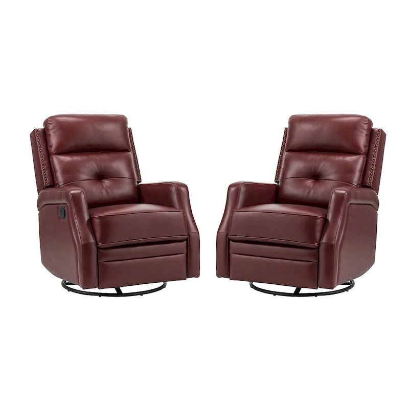 Ensemble de 2 fauteuils inclinables Beatriz pour salon avec base en métal