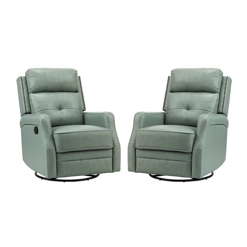 Ensemble de 2 fauteuils inclinables Beatriz pour salon avec base en métal