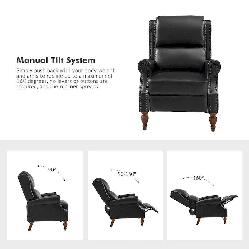 Fauteuil inclinable manuel en similicuir végétalien Terri par HULALA HOME