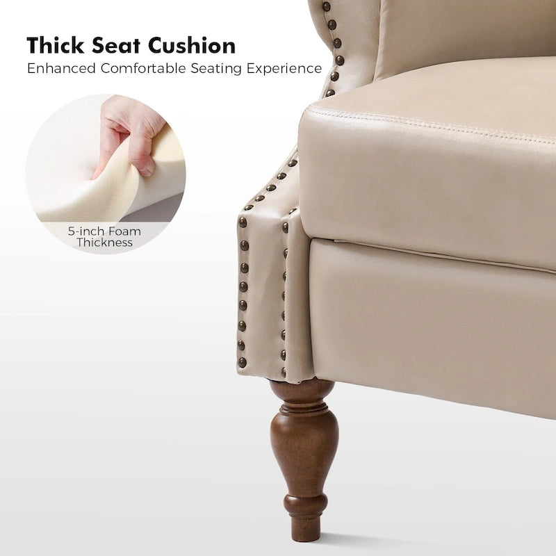 Fauteuil inclinable manuel en similicuir végétalien Terri par HULALA HOME