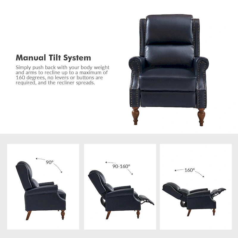 Fauteuil inclinable manuel en similicuir végétalien Terri par HULALA HOME