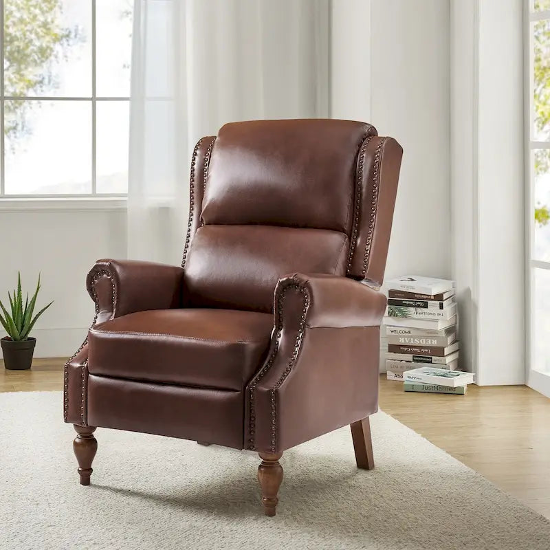 Fauteuil inclinable manuel en similicuir végétalien Terri par HULALA HOME