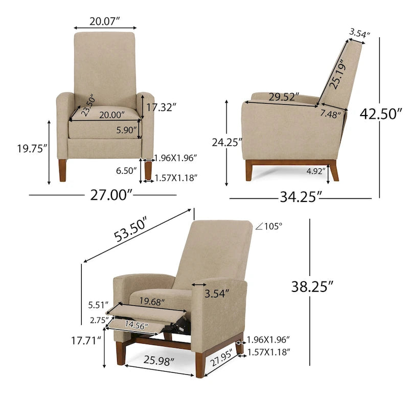Fauteuil inclinable rembourré Kalstrom de Christopher Knight Home