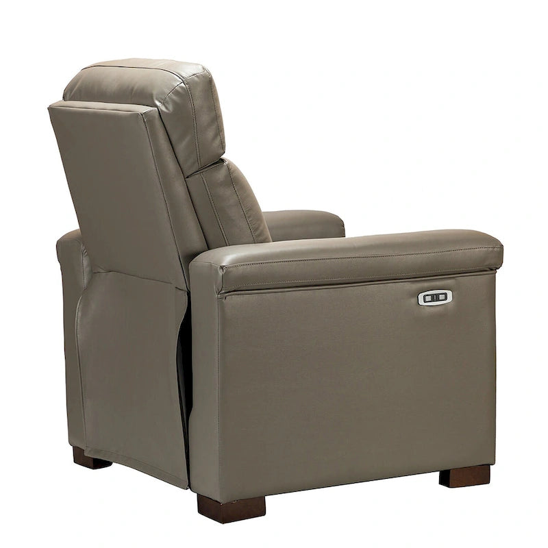 Fauteuil inclinable électrique Alicia de 34,65 po de large en cuir véritable au style classique contemporain avec port USB (ensemble de 2)