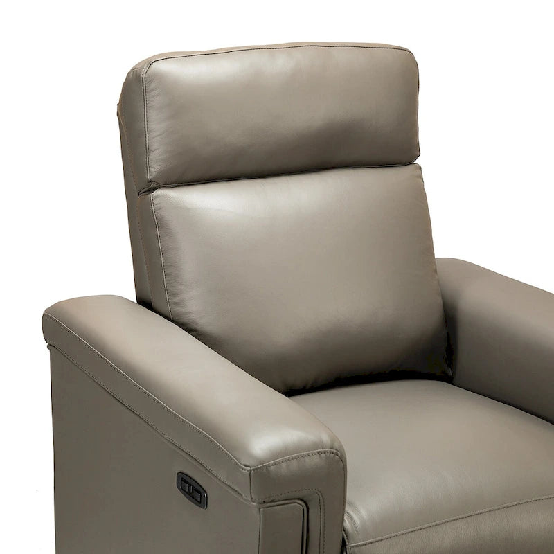 Fauteuil inclinable électrique Alicia de 34,65 po de large en cuir véritable au style classique contemporain avec port USB (ensemble de 2)