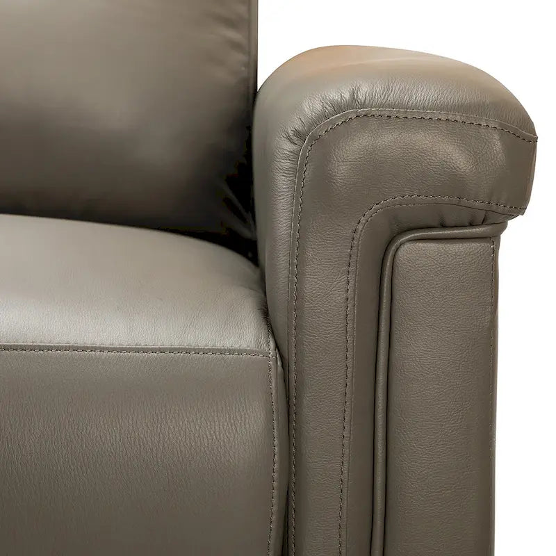 Fauteuil inclinable électrique Alicia de 34,65 po de large en cuir véritable au style classique contemporain avec port USB (ensemble de 2)