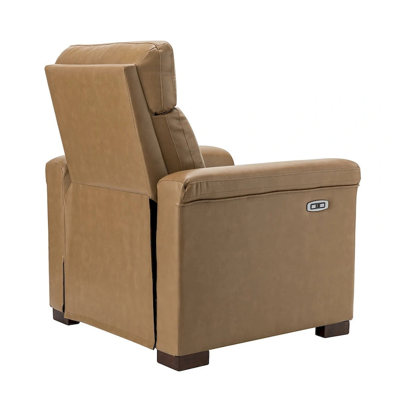 Fauteuil inclinable électrique Alicia de 34,65 po de large en cuir véritable au style classique contemporain avec port USB (ensemble de 2)