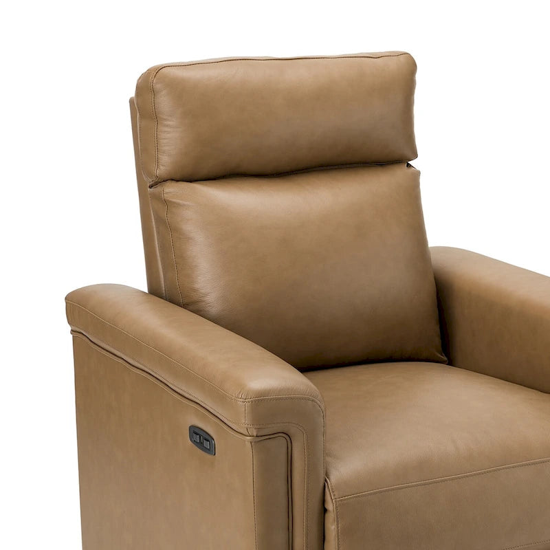 Fauteuil inclinable électrique Alicia de 34,65 po de large en cuir véritable au style classique contemporain avec port USB (ensemble de 2)