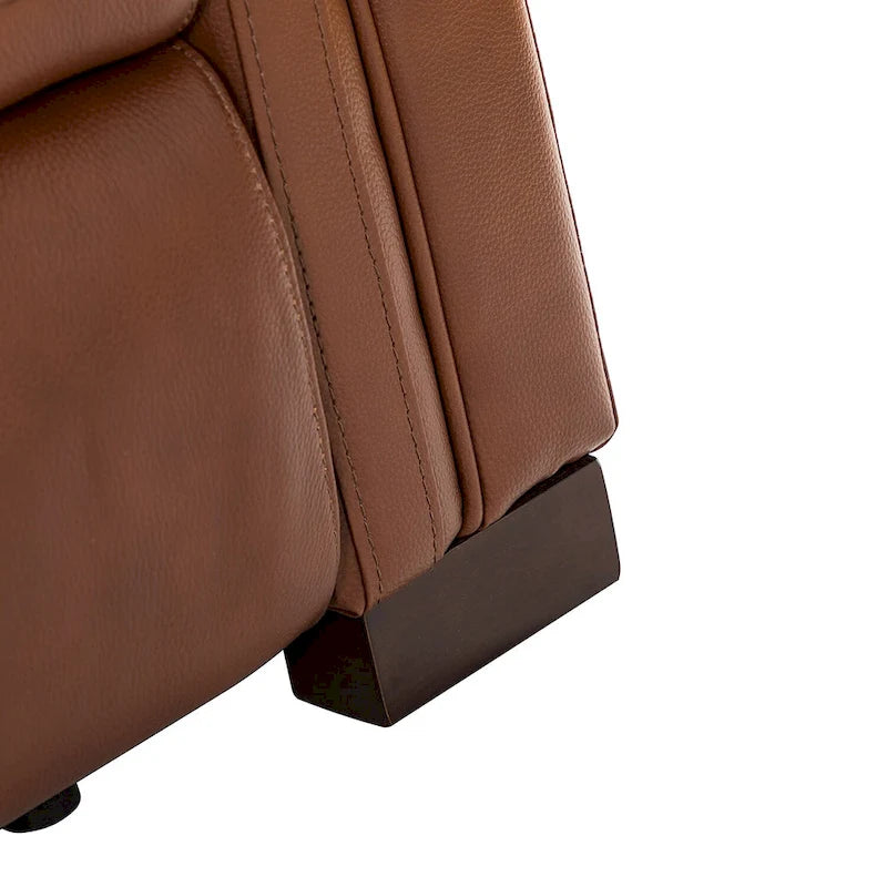 Fauteuil inclinable électrique Alicia de 34,65 po de large en cuir véritable au style classique contemporain avec port USB (ensemble de 2)
