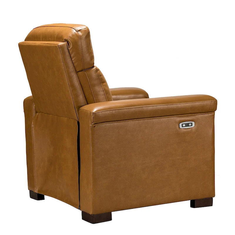 Fauteuil inclinable électrique Alicia de 34,65 po de large en cuir véritable au style classique contemporain avec port USB (ensemble de 2)