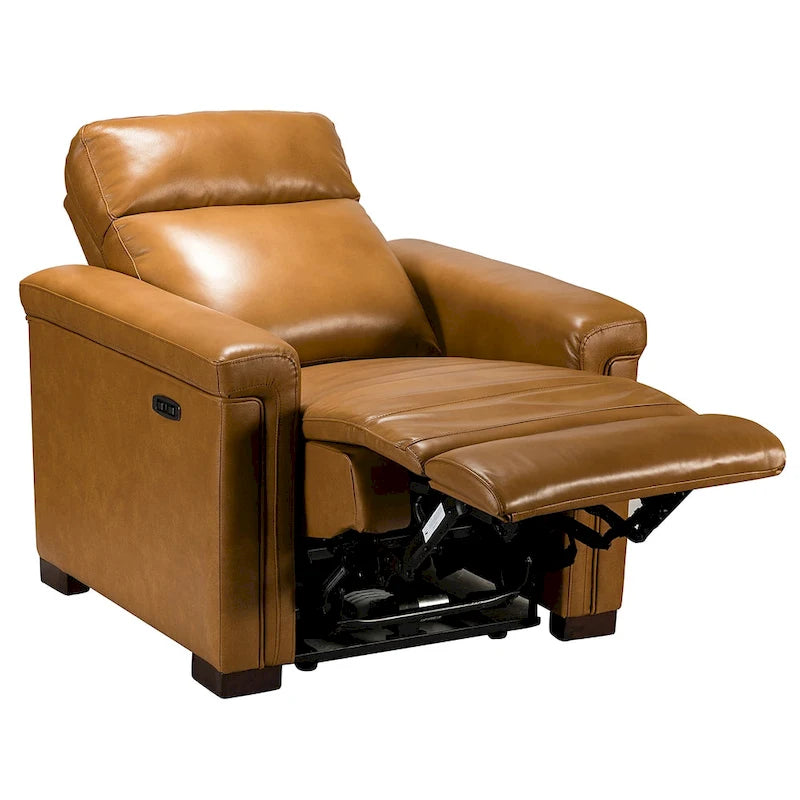 Fauteuil inclinable électrique Alicia de 34,65 po de large en cuir véritable au style classique contemporain avec port USB (ensemble de 2)