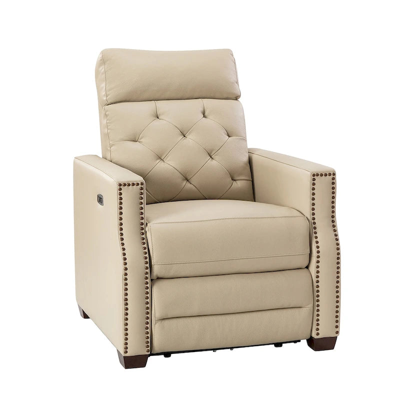 Fauteuil inclinable électrique Alina de 31,50 po de large en cuir véritable avec port USB