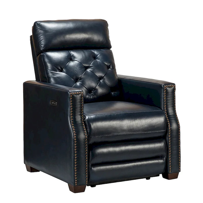 Fauteuil inclinable électrique Alina de 31,50 po de large en cuir véritable avec port USB