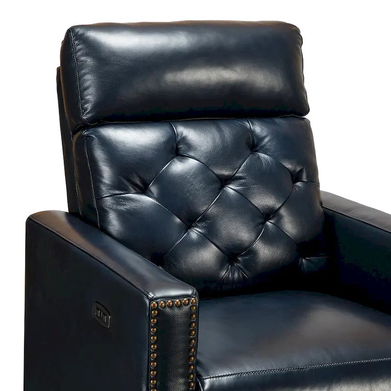 Fauteuil inclinable électrique Alina de 31,50 po de large en cuir véritable avec port USB