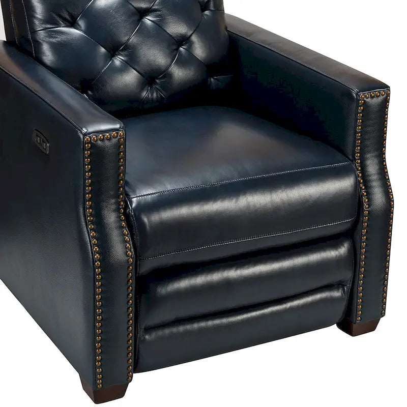 Fauteuil inclinable électrique Alina de 31,50 po de large en cuir véritable avec port USB