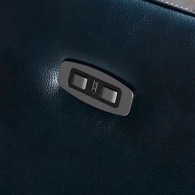 Fauteuil inclinable électrique Alina de 31,50 po de large en cuir véritable avec port USB