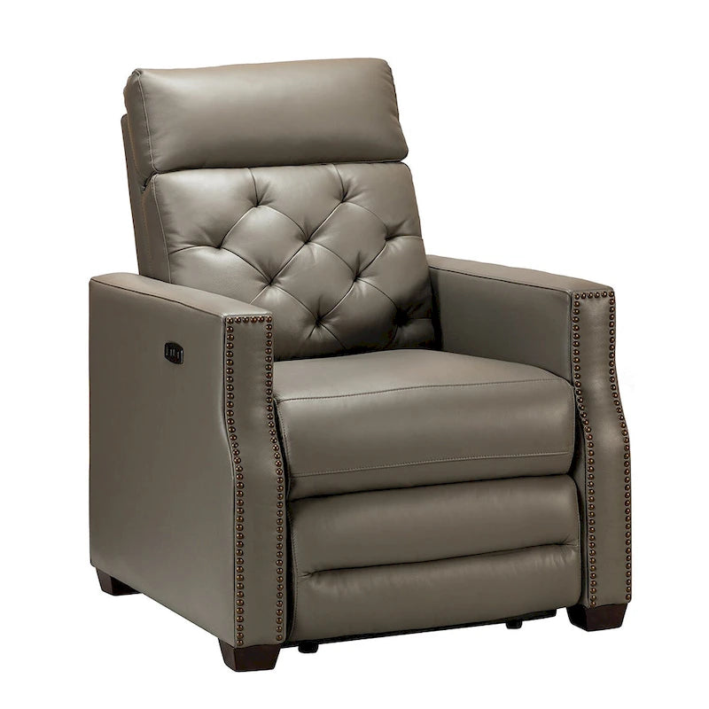 Fauteuil inclinable électrique Alina de 31,50 po de large en cuir véritable avec port USB