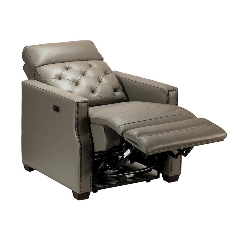 Fauteuil inclinable électrique Alina de 31,50 po de large en cuir véritable avec port USB