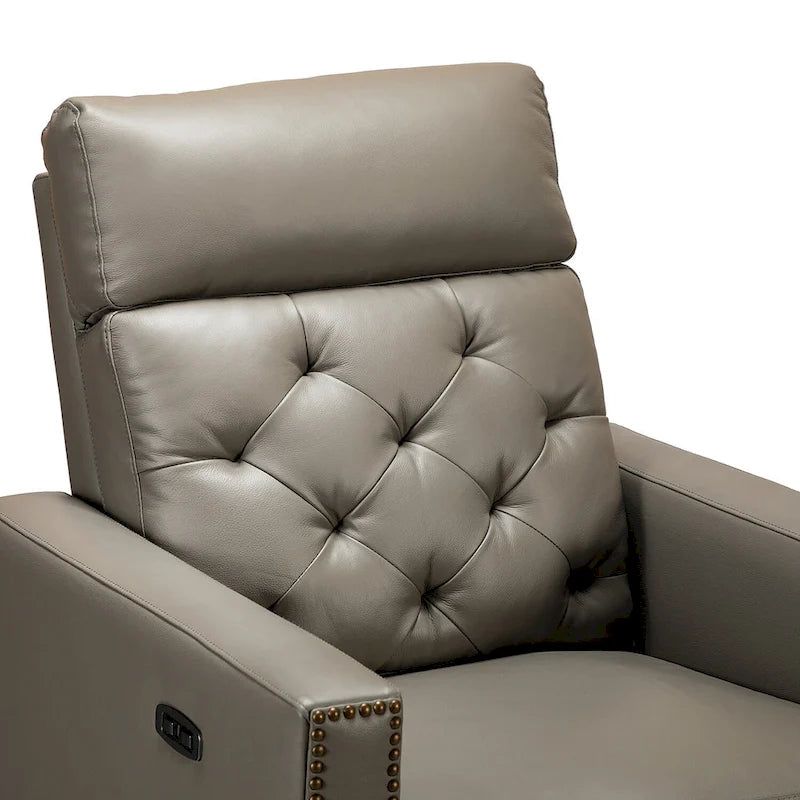 Fauteuil inclinable électrique Alina de 31,50 po de large en cuir véritable avec port USB