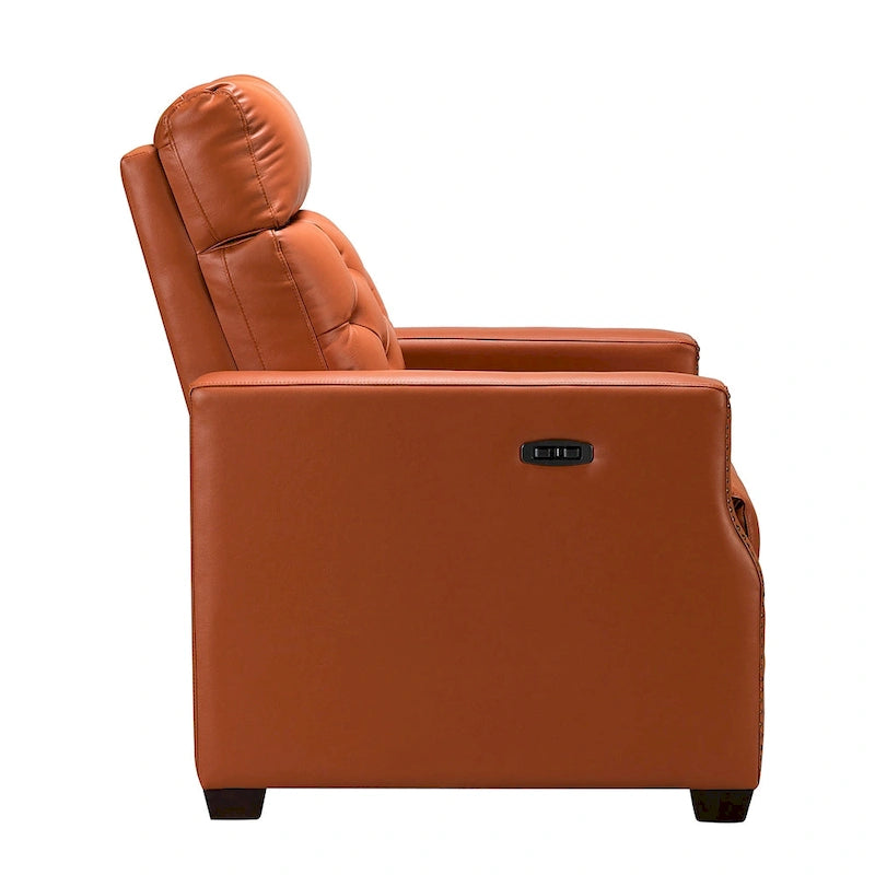 Fauteuil inclinable électrique Alina de 31,50 po de large en cuir véritable avec port USB