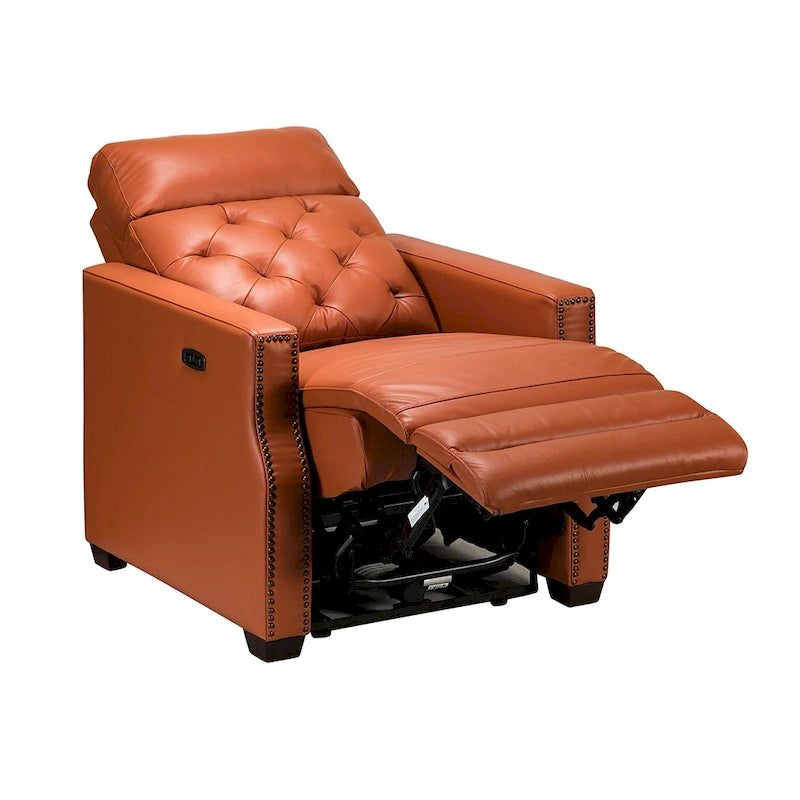 Fauteuil inclinable électrique Alina de 31,50 po de large en cuir véritable avec port USB