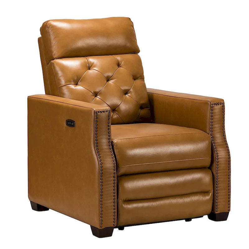 Fauteuil inclinable électrique Alina de 31,50 po de large en cuir véritable avec port USB