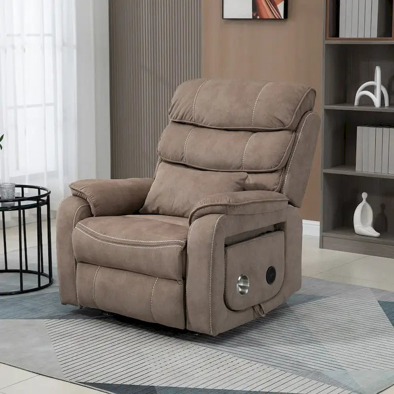 Fauteuil inclinable surdimensionné haut de gamme avec chargement sans fil, massage et chauffage