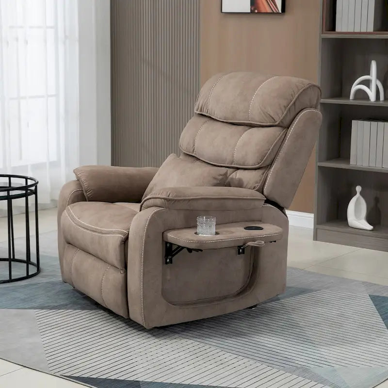 Fauteuil inclinable surdimensionné haut de gamme avec chargement sans fil, massage et chauffage