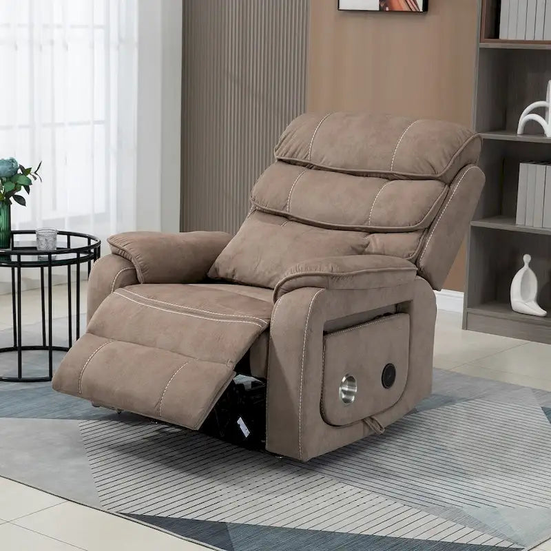 Fauteuil inclinable surdimensionné haut de gamme avec chargement sans fil, massage et chauffage