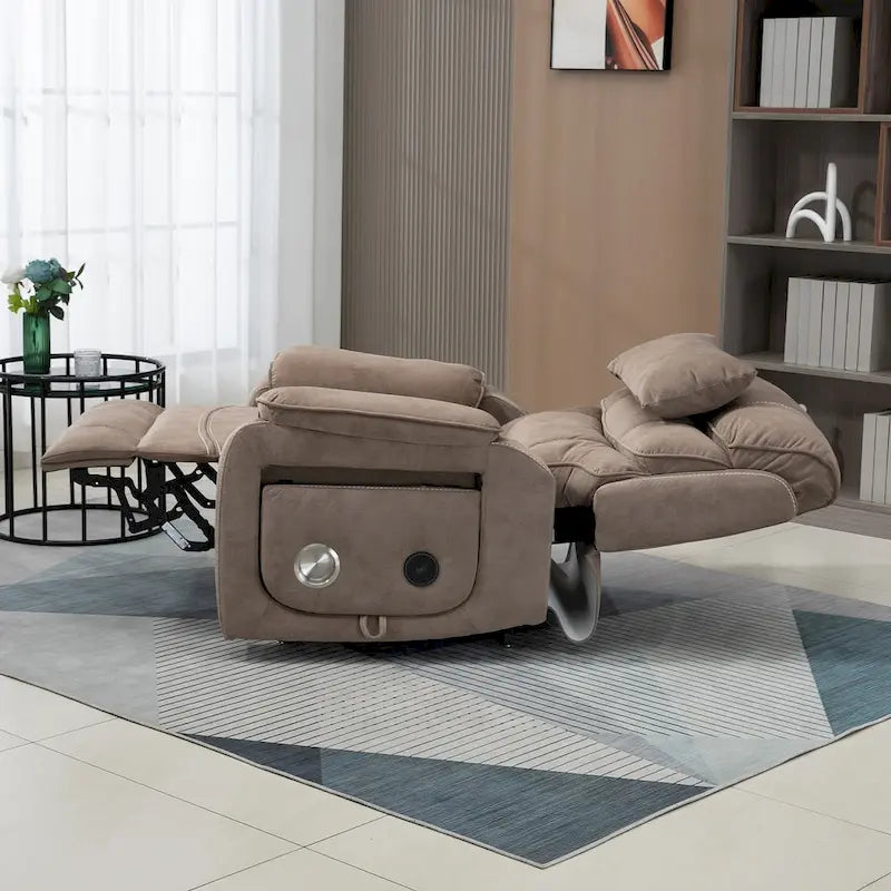 Fauteuil inclinable surdimensionné haut de gamme avec chargement sans fil, massage et chauffage
