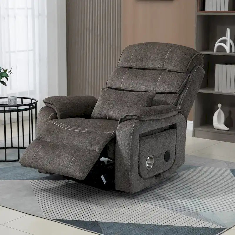 Fauteuil inclinable surdimensionné haut de gamme avec chargement sans fil, massage et chauffage