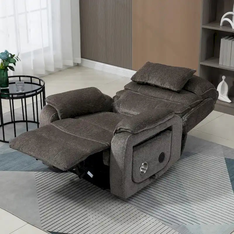 Fauteuil inclinable surdimensionné haut de gamme avec chargement sans fil, massage et chauffage