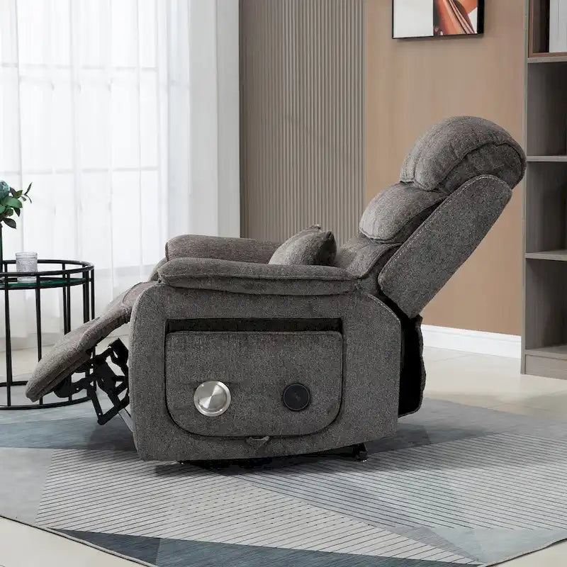 Fauteuil inclinable surdimensionné haut de gamme avec chargement sans fil, massage et chauffage