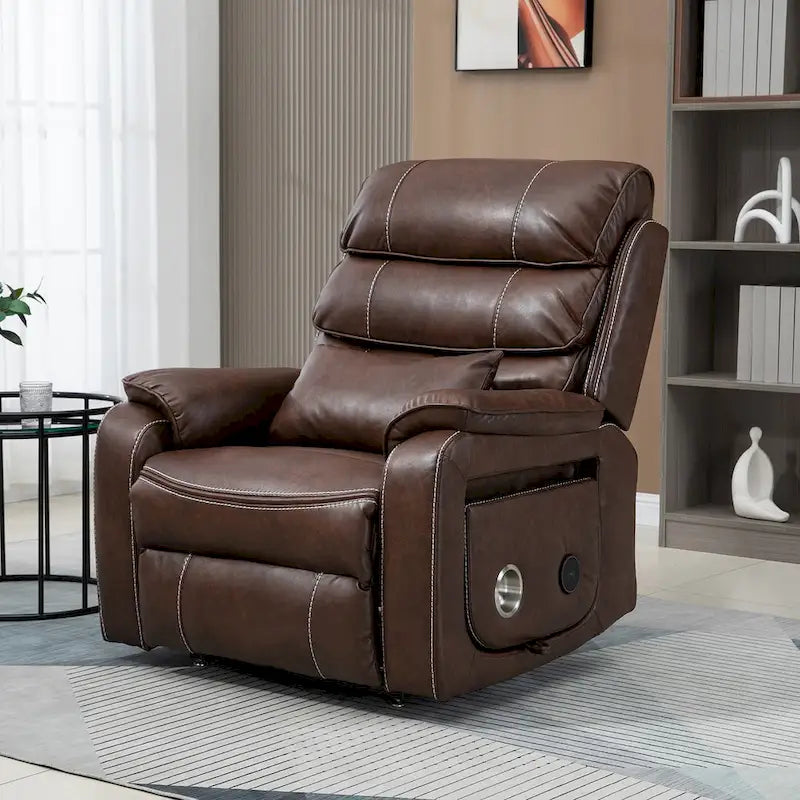 Fauteuil inclinable surdimensionné haut de gamme avec chargement sans fil, massage et chauffage