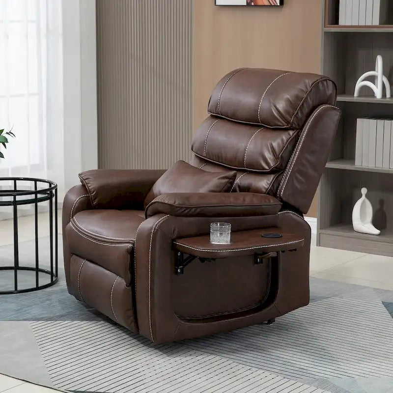Fauteuil inclinable surdimensionné haut de gamme avec chargement sans fil, massage et chauffage