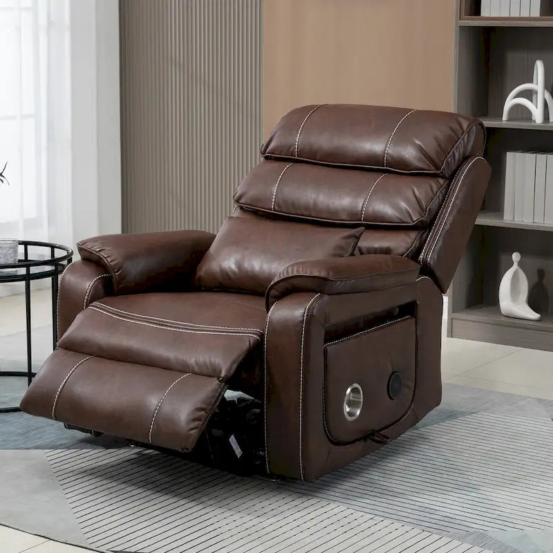 Fauteuil inclinable surdimensionné haut de gamme avec chargement sans fil, massage et chauffage