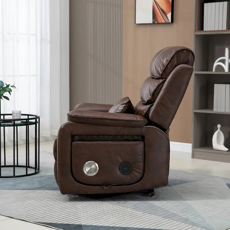 Fauteuil inclinable surdimensionné haut de gamme avec chargement sans fil, massage et chauffage
