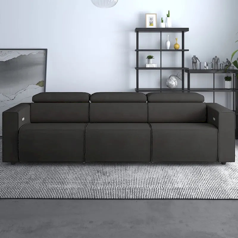 Canapé inclinable électrique Mixoy, canapé inclinable électrique en similicuir, sièges de cinéma avec port de chargement USB