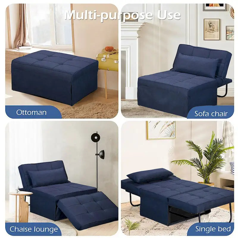 Canapé convertible Lit d'appoint Fauteuil-lit Canapé pliant Pouf Fauteuils inclinables pour le salon