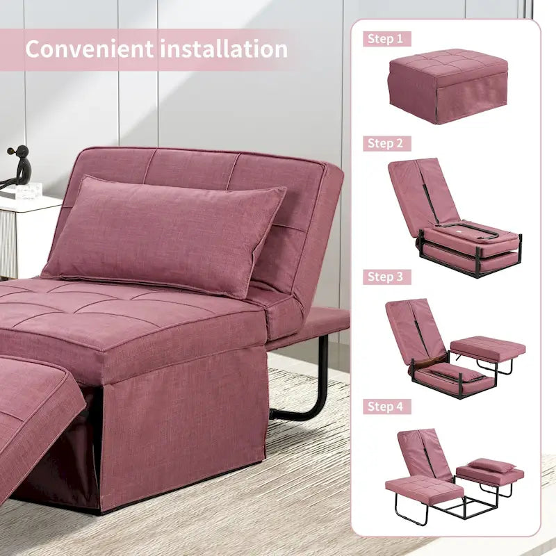Canapé convertible Lit d'appoint Fauteuil-lit Canapé pliant Pouf Fauteuils inclinables pour le salon