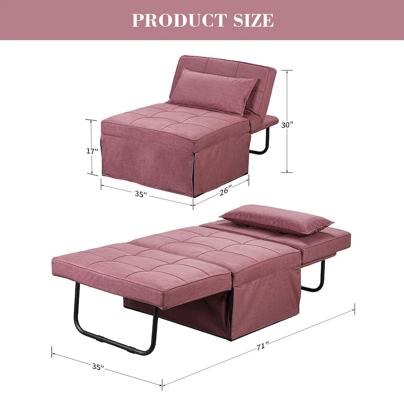 Canapé convertible Lit d'appoint Fauteuil-lit Canapé pliant Pouf Fauteuils inclinables pour le salon