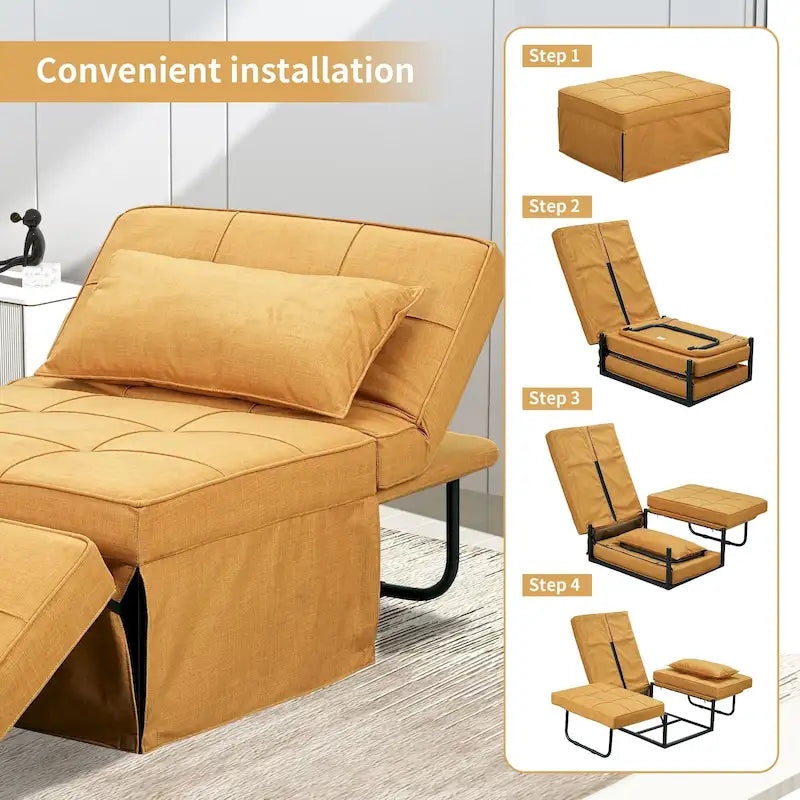 Canapé convertible Lit d'appoint Fauteuil-lit Canapé pliant Pouf Fauteuils inclinables pour le salon