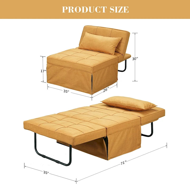 Canapé convertible Lit d'appoint Fauteuil-lit Canapé pliant Pouf Fauteuils inclinables pour le salon