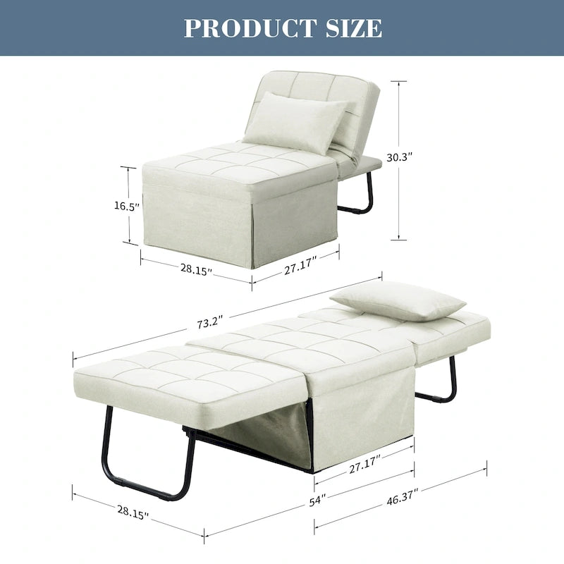 Canapé convertible Lit d'appoint Fauteuil-lit Canapé pliant Pouf Fauteuils inclinables pour le salon