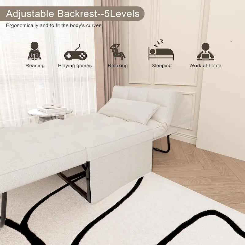 Canapé convertible Lit d'appoint Fauteuil-lit Canapé pliant Pouf Fauteuils inclinables pour le salon