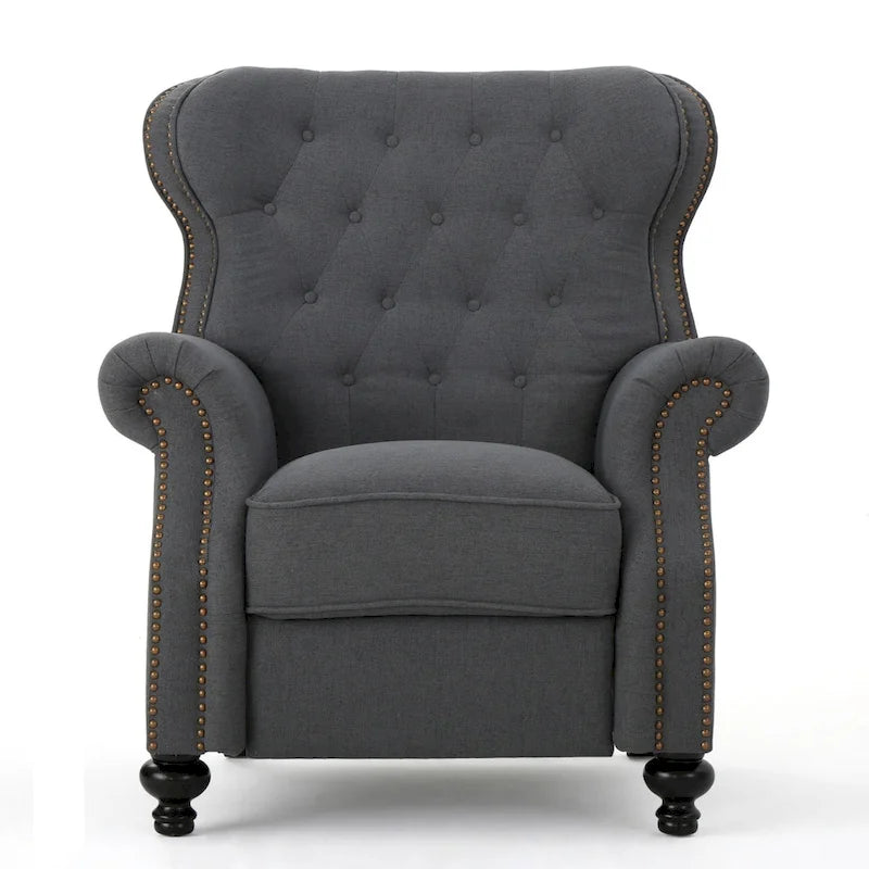 Fauteuil inclinable en tissu touffeté Walder avec têtes de clous par Christopher Knight Home
