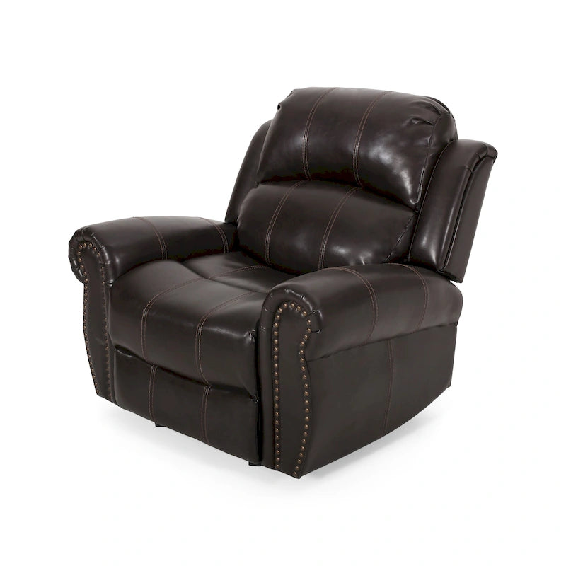 Fauteuil inclinable planeur en cuir reconstitué Charlie par Christopher Knight Home