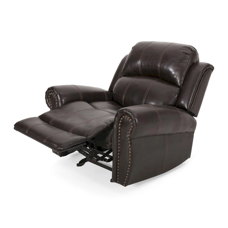 Fauteuil inclinable planeur en cuir reconstitué Charlie par Christopher Knight Home