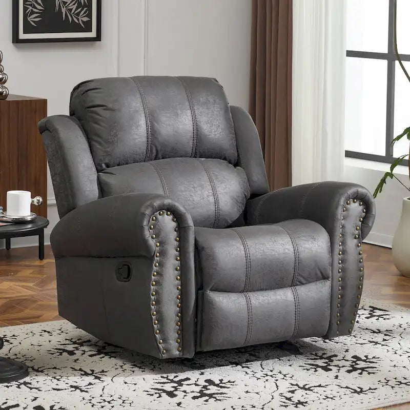 Fauteuil inclinable planeur en cuir reconstitué Charlie par Christopher Knight Home